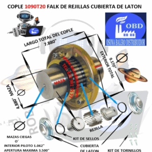 1090T20 COPLE FALK STEELFLEX DE REJILLAS CUBIERTA DE LAMINA EXTERIOR 9.170″ LARGO 7.880″
