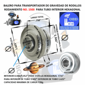 1500 BALERO OBD INTERIOR HEXAGONAL 7/16” PARA INTERIOR DE TUBO DE 1 1/2"