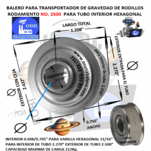 2500 BALERO OBD INTERIOR HEXAGONAL 11/16” PARA INTERIOR DE TUBO 2.265"