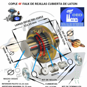 4F COPLE FALK DE REJILLAS BARRENO PILOTO EXTERIOR 102.79mm LARGO 111.13mm