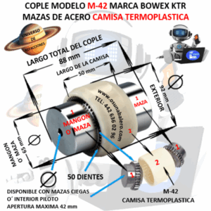M-42 COPLE BOWEX KTR COMPLETO EXTERIOR 92mm LARGO 88mm