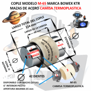 M-65 COPLE BOWEX KTR COMPLETO DIAMETRO 132mm LARGO 114mm