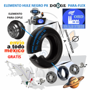 PX100 ELEMENTO DODGE PARA-FLEX NO. PARTE 011110 EXTERIOR A= 10.000”