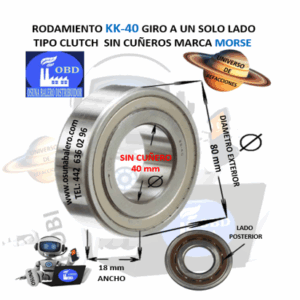 KK-40 MORSE CLUTCH FRENO DE CONTRAVUELTA INTERIOR =40mm EXTERIOR =80mm ANCHO =18mm