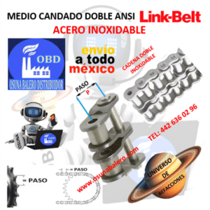 MC80-2SS MEDIO CANDADO DOBLE INOXIDABLE LINK-BELT PASO 1″ PARA CADENA PASO R80-2RSS