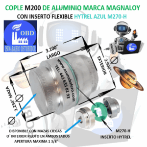 M200-H COPLE MAGNALOY ALUMINIO INSERTO AZUL EXTERIOR 2.900" LARGO 3.100"