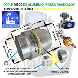 M300-U COPLE MAGNALOY ALUMINIO INSERTO AMARILLO EXTERIOR 3.450" LARGO 3.580"