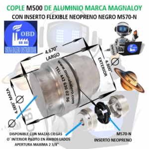 M500 MAGNALOY COPLE DE ALUMINIO INSERTO NEGRO EXTERIOR 4.800” LARGO 4.670"