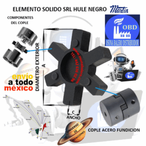 SRL 099/100 ELEMENTO MARTIN HULE NEOPRENO NEGRO EXTERIOR A= 2 1/2” ANCHO C=3/4”