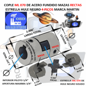 ML 070 COPLE MARTIN DE ACERO DE FUNDICION EXTERIOR 1 3/8″ LARGO 2″