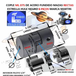 ML 075 COPLE MARTIN DE ACERO DE FUNDICION EXTERIOR 1 3/4″ LARGO 2 1/8″