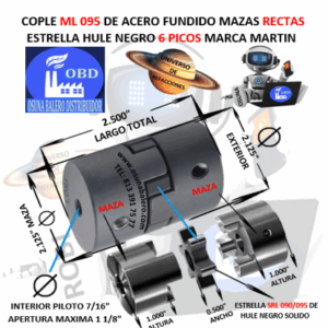 ML 095 COPLE MARTIN DE ACERO DE FUNDICION EXTERIOR 2 1/8″ LARGO 2 1/2″