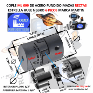 ML 099 COPLE MARTIN DE ACERO DE FUNDICION EXTERIOR 2 1/2″ LARGO 2 7/8″