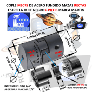 MS075 COPLE MARTIN DE ACERO DE FUNDICION EXTERIOR 1 3/4″ LARGO 2 1/8″