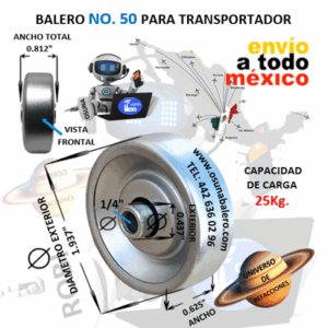 50 RODAMIENTO ECONOMIC PARA TRANSPORTADOR INTERIOR REDONDO 1/4”