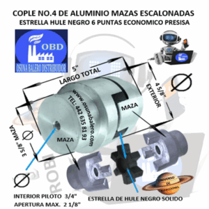 No.4 COPLE ESTRELLA DE ALUMINIO ECONOMICO EXTERIOR 4 5/8” LARGO 5”