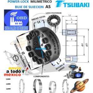 PL035X060 AS POWER-LOCK TSUBAKI INTERIOR d:35mm EXTERIOR D:60mm LARGO L: 20mm ANCHO Lt: 26mm