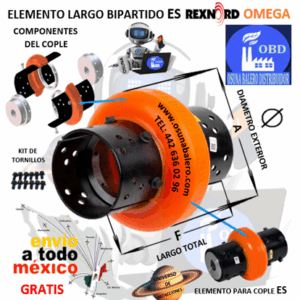 ES10-R ELEMENTO ESPACIADOR OMEGA REXNORD 7300095 EXTERIOR A= 6 3/8” LARGO F= 7 1/4"