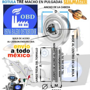 TREL-16 ROTULA SEAL MASTER MACHO IZQUIERDA B=1” M=ROSCA 1 1/4-12
