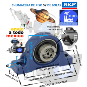 SY 35 TF CHUMACERA SKF DE PISO d=35mm H1=47,6mm J=126mm L=160mm A=45mm