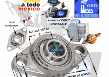 SSUCFL210-31 CHUMACERA ECONÓMICA INOXIDABLE 304 DE PARED 2 TORNILLOS INTERIOR d=1 15/16” e=157mm a=197mm z=54.6mm