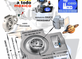 SSUCT210-31 CHUMACERA ECONÓMICA TENSORA ACERO INOXIDABLE 304 INTERIOR d=1 15/16” e=102mm h=90mm k=16mm