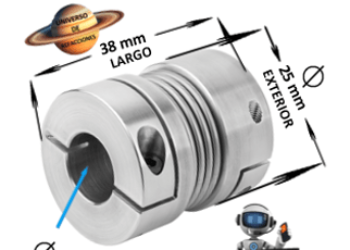 BKA2538/5/5 COPLE DE FUELLES ECONOMICO DE ALUMINIO EXTERIOR 25mm LARGO 38MM