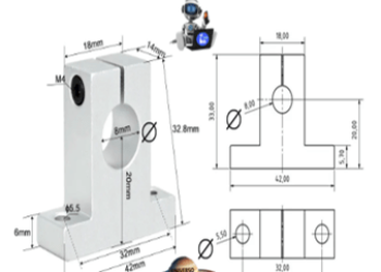 SK8 SOPORTE DE PISO PARA EJE LINEAL DE IMPRESORA 3D Y CNC INTERIOR 8mm