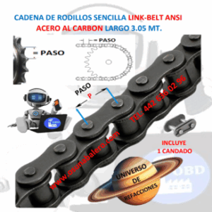 R140-1R CAJA DE CADENA LINK-BELT PASO 140 REMACHADA PASO 1 3/4” LARGO 3.05MT. ( 10FT )