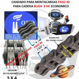 CA-BL434 CANDADO PARA CADENA DE MONTACARGAS PASO 40  3 X 4 ECONOMICO