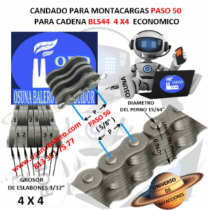 CA-BL544 CANDADO PARA CADENA DE MONTACARGAS PASO 50  4 X 4 ECONOMICO