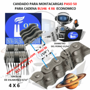 CA-BL546 CANDADO PARA CADENA DE MONTACARGAS PASO 50  4 X 6 ECONOMICO