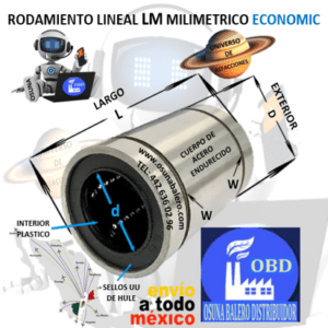 LM12UU RODAMIENTO ECONOMIC BUJE LINEAL INTERIOR d=12mm EXTERIOR D=21mm LARGO L=30mm