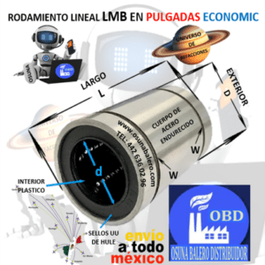 LMB10UU RODAMIENTO ECONOMIC BUJE LINEAL INTERIOR d= 5/8"  EXTERIOR D= 1 1/8"  LARGO L= 1 1/2”