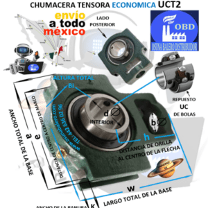 UCT209-27 CHUMACERA ECONOMICA TENSORA INTERIOR d=1 11/16” e=102mm h=87mm k=16mm