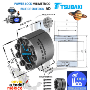 PL020X047 AD POWER-LOCK TSUBAKI INTERIOR d:20mm EXTERIOR D:47mm LARGO L:35mm ANCHO Lt:41mm