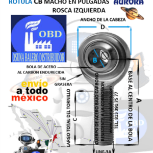CB-10 ROTULA AURORA MACHO B=5/8″ UNF-3A =ROSCA 5/8-18 IZQUIERDA
