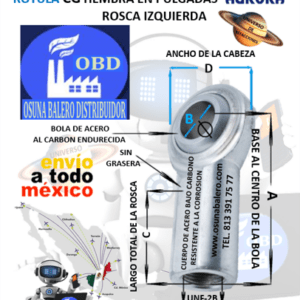 CG-10 ROTULA AURORA HEMBRA B=5/8″ UNF-2B =ROSCA 5/8-18 IZQUIEDA