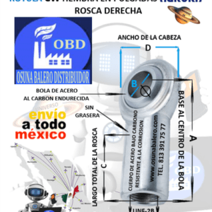 CW-10 ROTULA AURORA HEMBRA B=5/8″ UNF-2B =ROSCA 5/8-18 DERECHA