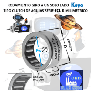 FCL-10-K CLUTCH KOYO FRENO DE CONTRAVUELTA DE AGUJAS INTERIOR Fw=10mm EXTERIOR D=14mm ANCHO 12mm