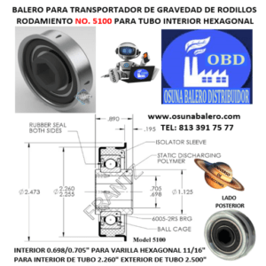 5100 BALERO FRANTZ INTERIOR PLASTICO HEXAGONAL 11/16″ PARA INTERIOR DE TUBO 2.260″
